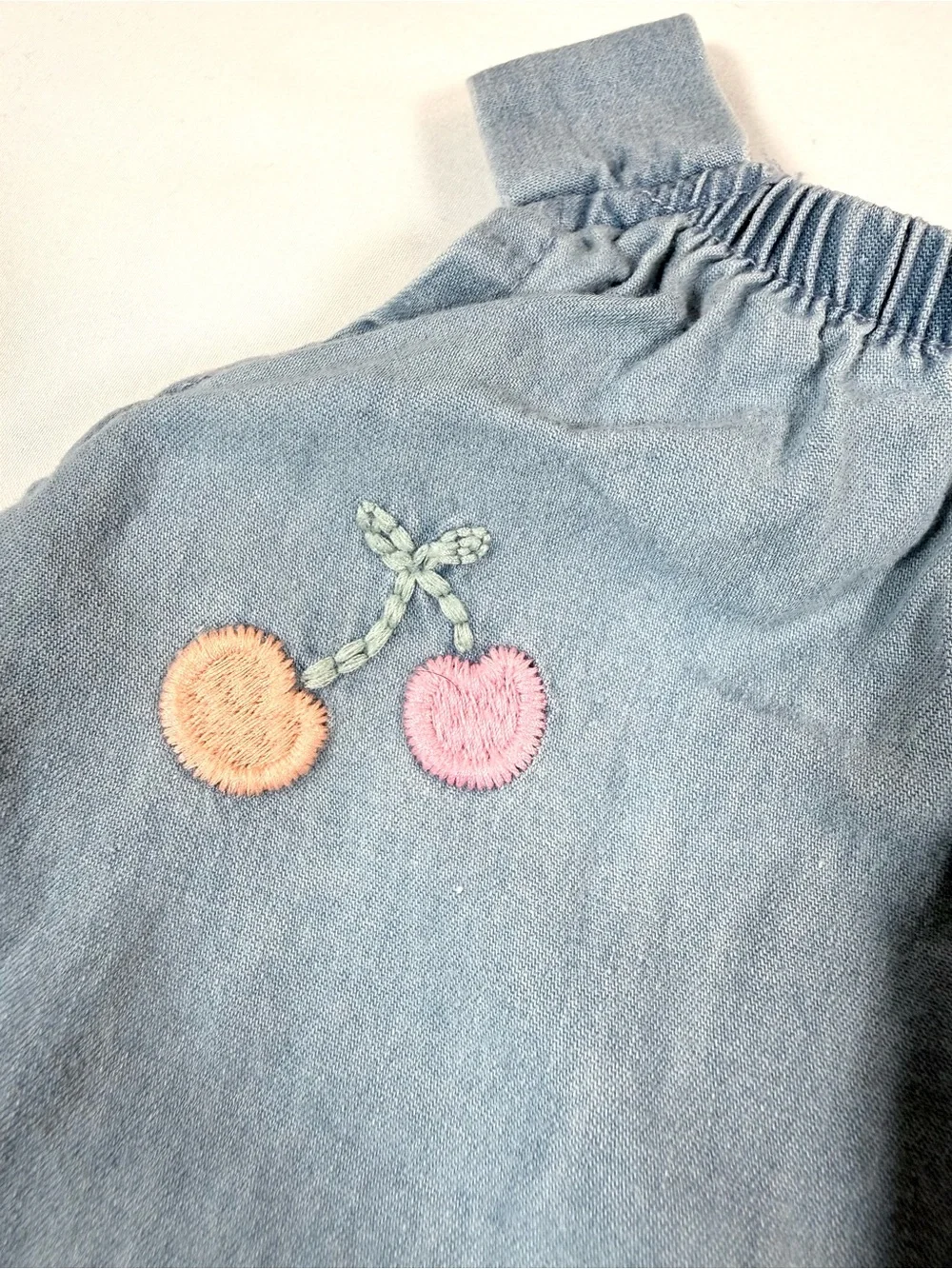 CARTER’S Girls Chambray Ice Cream Cherry Bubble Romper 12M Cottagecore Sweet